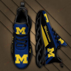 Michigan Wolverines Logo Pattern 3D Max Soul Sneaker Shoes In Blue Black Yellow