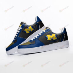 Michigan Wolverines Logo Pattern Air Force 1 Printed In Black Blue