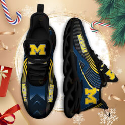 Michigan Wolverines Logo Thin Stripe Pattern 3D Max Soul Sneaker Shoes