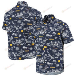 Michigan Wolverines Navy Classic Hawaiian Shirt