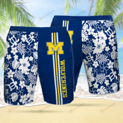 Michigan Wolverines Navy Theme Hawaiian Shorts Summer Shorts Men Shorts - Print Shorts