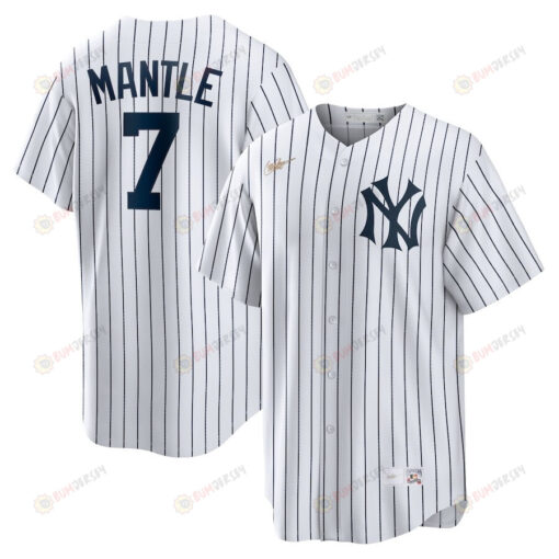 Mickey Mantle 7 New York Yankees Home Cooperstown Collection Player Jersey - White