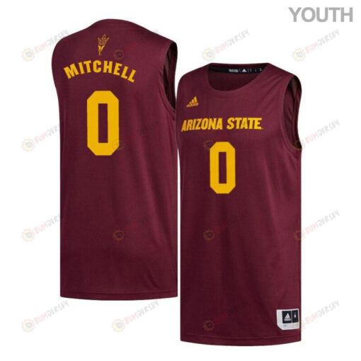 Mickey Mitchell 0 Arizona State Sun Devils Basketball Youth Jersey - Maroon