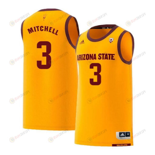 Mickey Mitchell 3 Arizona State Sun Devils Retro Basketball Men Jersey - Yellow