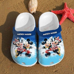Mickey Mouse Cute Crocs Crocband Clog Comfortable Water Shoes In Blue - AOP Clog