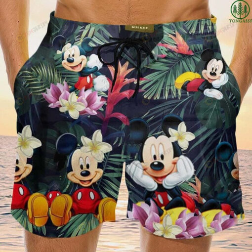 Mickey Mouse Hawaiian Shorts Summer Shorts Men Shorts - Print Shorts