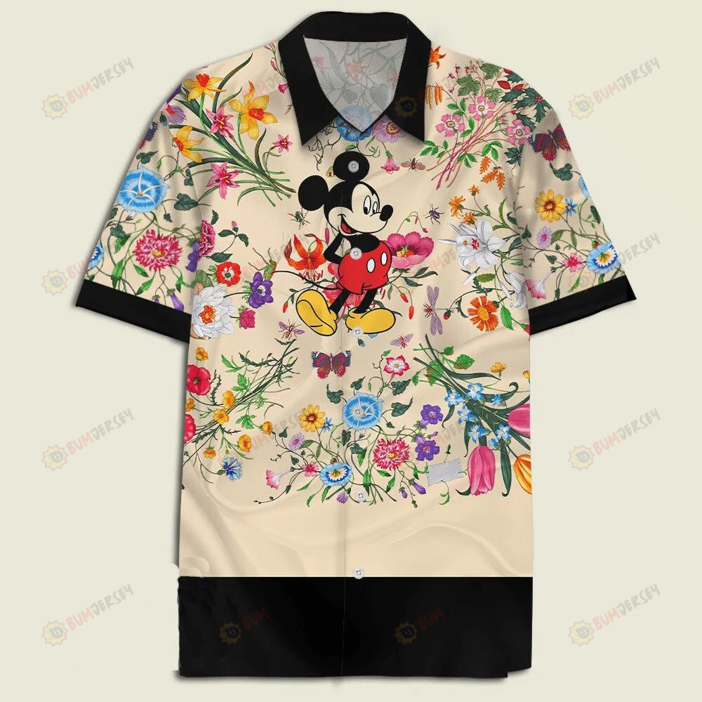 Mickey Mouse With Flora Hawaiian Shirt