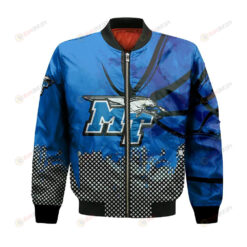 Middle Tennessee Blue Raiders Bomber Jacket 3D Printed Basketball Net Grunge Pattern