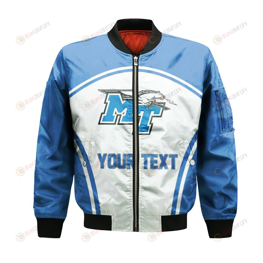 Middle Tennessee Blue Raiders Bomber Jacket 3D Printed Custom Text And Number Curve Style Sport