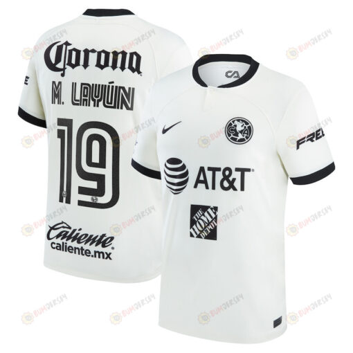 Miguel Layun 19 Club America 2022/23 Third Men Jersey - White