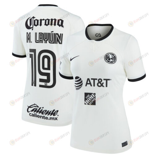 Miguel Layun 19 Club America Women 2022/23 Third Jersey - White