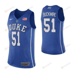 Mike Buckmire 51 Duke Blue Devils Elite Basketball Men Jersey - Blue