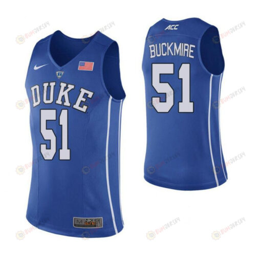 Mike Buckmire 51 Duke Blue Devils Elite Basketball Men Jersey - Blue