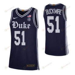 Mike Buckmire 51 Elite Duke Blue Devils Basketball Jersey Navy