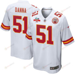 Mike Danna 51 Kansas City Chiefs Super Bowl LVII Champions 3 Stars Men's Jersey - White