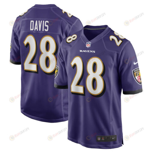 Mike Davis Baltimore Ravens Player Game Jersey - Purple