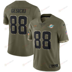 Mike Gesicki Miami Dolphins 2022 Salute To Service Limited Jersey - Olive