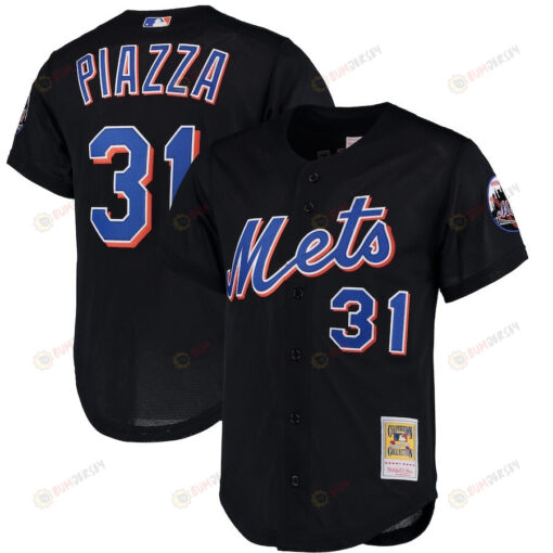 Mike Piazza 31 New York Mets Mitchell & Ness Mesh Batting Practice Jersey - Black