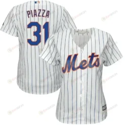 Mike Piazza New York Mets Women's Home Cool Base Player Jersey - White Royal
