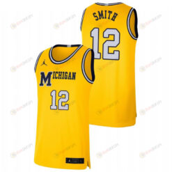 Mike Smith 12 Michigan Wolverines Basketball Retro Limited Men Jersey - Yellow