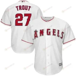 Mike Trout 27 Los Angeles Angels Big And Tall Cool Base Player Jersey - White