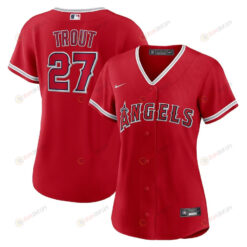 Mike Trout 27 Los Angeles Angels Women's Alternate Player Jersey - Red