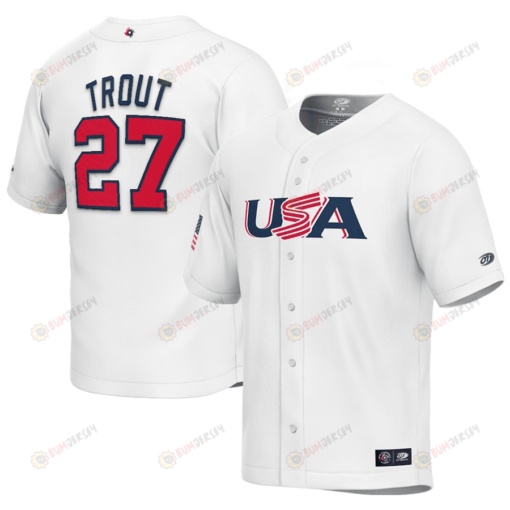 Mike Trout 27 USA Baseball 2023 World Baseball Classic Youth Jersey