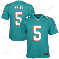Mike White 5 Miami Dolphins Youth Jersey - Aqua