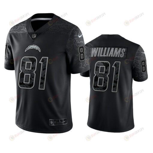 Mike Williams 81 Los Angeles Chargers Black Reflective Limited Jersey - Men