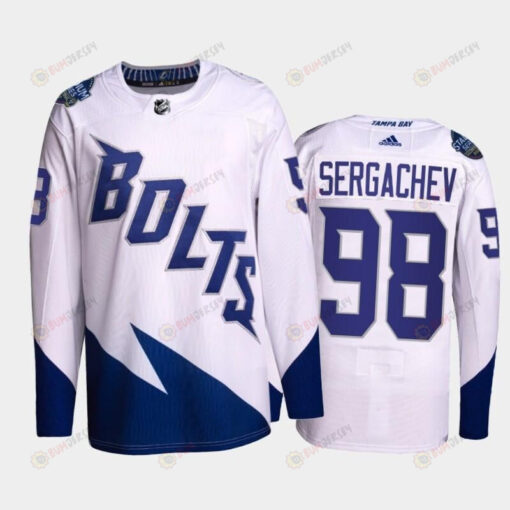 Mikhail Sergachev Lightning 2022 Stadium Series White Primegreen Jersey