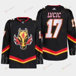 Milan Lucic 17 Calgary Flames Black Jersey 2022-23 Blasty Alternate Primegreen