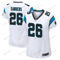 Miles Sanders 26 Carolina Panthers Game Women Jersey - White