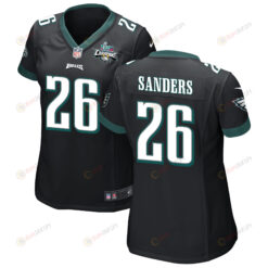 Miles Sanders 26 Philadelphia Eagles Super Bowl LVII Champions 2 Stars WoMen's Jersey - Black