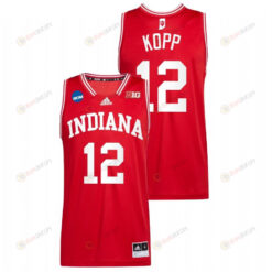 Miller Kopp 12 Indiana Hoosiers 2022 March Madness Basketball Men Jersey - Red