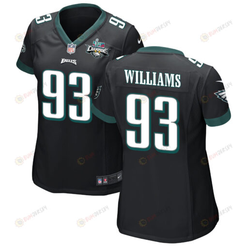 Milton Williams 93 Philadelphia Eagles Super Bowl LVII Champions 2 Stars WoMen's Jersey - Black