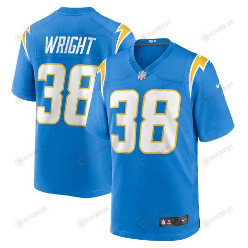 Milton Wright 38 Los Angeles Chargers Game Men Jersey - Powder Blue