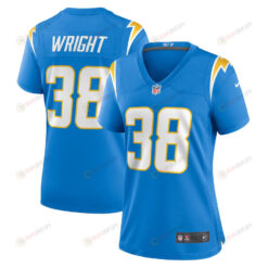 Milton Wright 38 Los Angeles Chargers Women's Game Jersey - Powder Blue