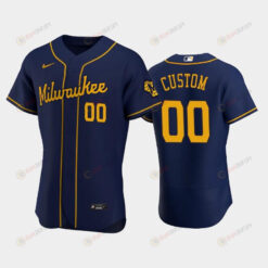 Milwaukee Brewers 00 Custom Alternate Team Navy Jersey Jersey