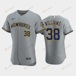Milwaukee Brewers 38 Devin Williams Road Team Gray Jersey Jersey