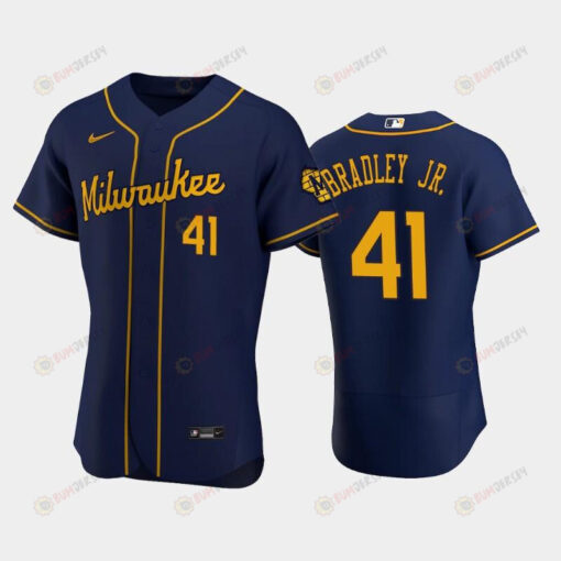 Milwaukee Brewers 41 Jackie Bradley Jr. Alternate Team Navy Jersey Jersey