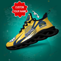 Milwaukee Brewers Logo Line Pattern Custom Name 3D Max Soul Sneaker Shoes