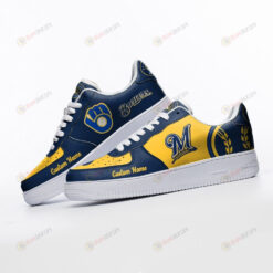 Milwaukee Brewers Mascot Logo Pattern Custom Name Air Force 1 Printed