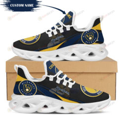 Milwaukee Brewers Mascot Logo Shadow Pattern Custom Name 3D Max Soul Sneaker Shoes