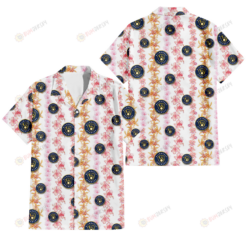 Milwaukee Brewers Pink Hibiscus Yellow Pink Orchid White Background 3D Hawaiian Shirt