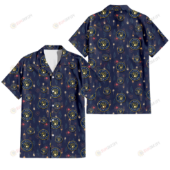 Milwaukee Brewers Small Hibiscus Buds Navy Background 3D Hawaiian Shirt