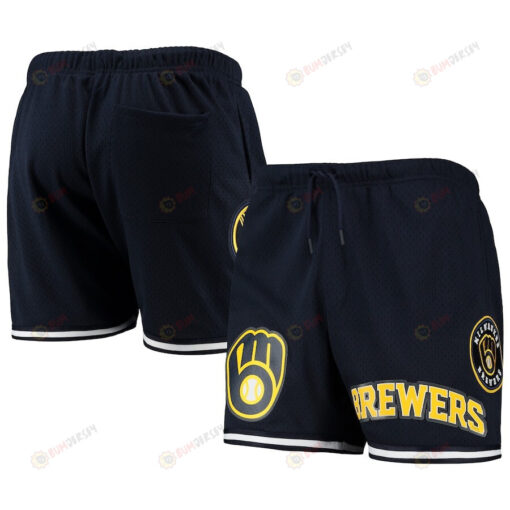 Milwaukee Brewers Team Logo Mesh Shorts - Black