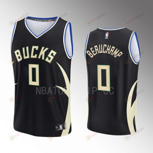 Milwaukee Bucks 0 MarJon Beauchamp Statement Edition Men Jersey 2022-23 Fast Break Black