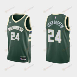 Milwaukee Bucks 24 Pat Connaughton 2022-23 Icon Edition Hunter Green Men Jersey