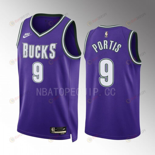 Milwaukee Bucks Bobby Portis 9 2022-23 Classic Edition Purple Jersey