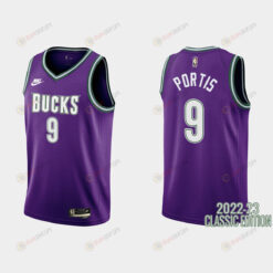 Milwaukee Bucks Bobby Portis 9 2022-23 Classic Edition Purple Men Jersey